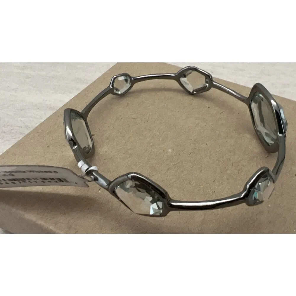 Ippolita Black Rhodium Silver 925 Diamond Wicked 6 Station Bangle Bracelet $2495 - Picture 9 of 12